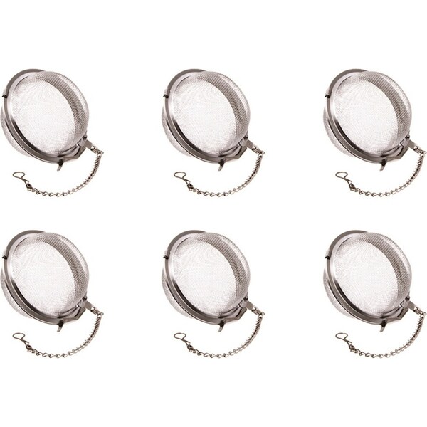 6x Teaology Stainless Steel Mesh Tea Strainer Ball Kitchen Utensil 5cm Silver