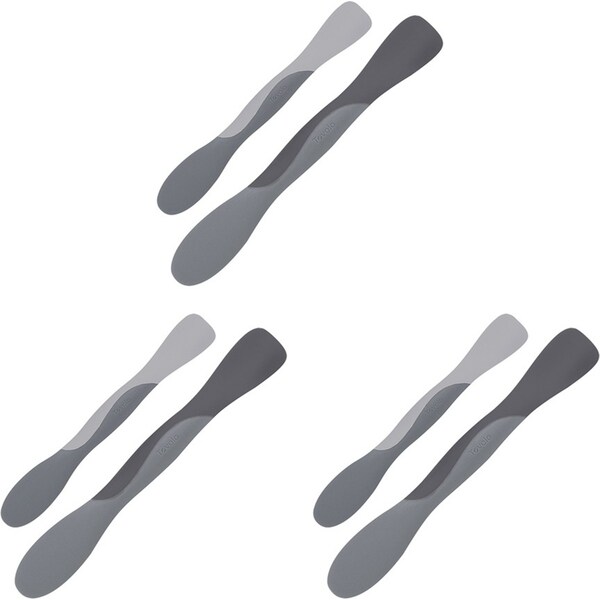 3x Tovolo Silicone Mini Scoop & Spread Jam/Butter Spreader 20cm Oyster Grey