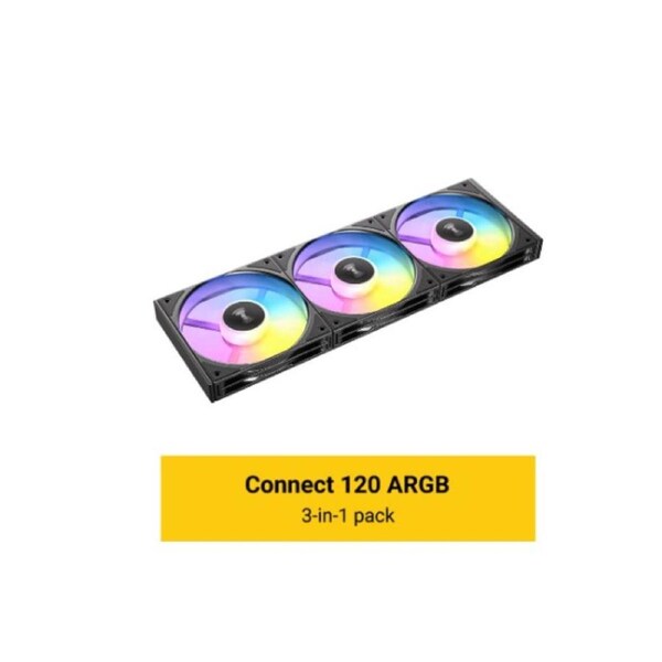 Antec Connect C120 ARGB Black Performance 120mm 4-pin PWM - LED: 3-pin Vibration Absorbing and Anti-Noise Pads Easy Assemble 3pack Case Fans C120-ARGB-3PK