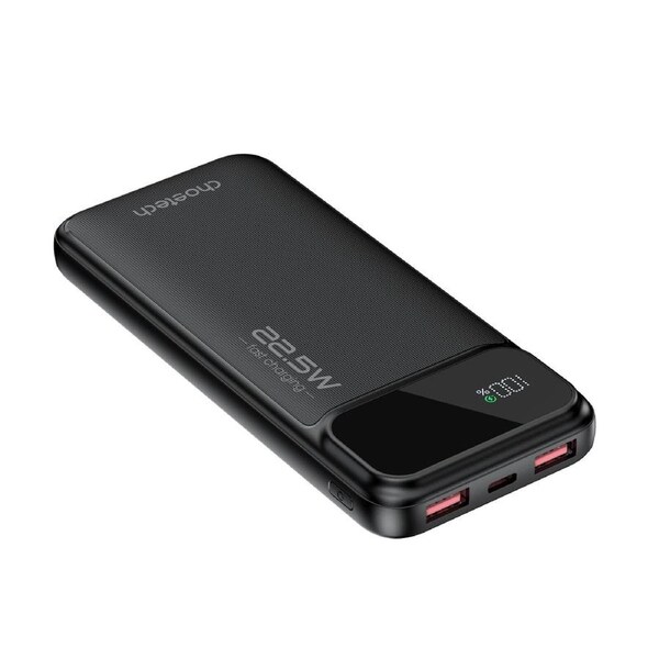 Choetech B728 10000mAh Power Bank PD22.5W 3 USB Output w Digital Display Black