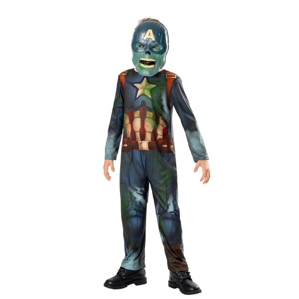 Marvel What If Zombie Captain America Deluxe Child Costume L 7-8 Years