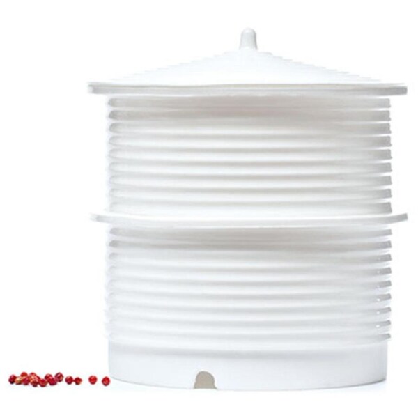 Silicone Zone Ripple Pagoda Silicone Steamer Set in White