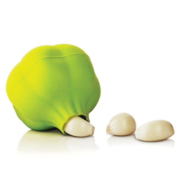 Silicone Zone One Piece Garlic Clove Roller Peeler in Green