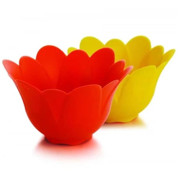 Silicone Zone Silicone 2 Piece Egg Poacher in Red & Yellow