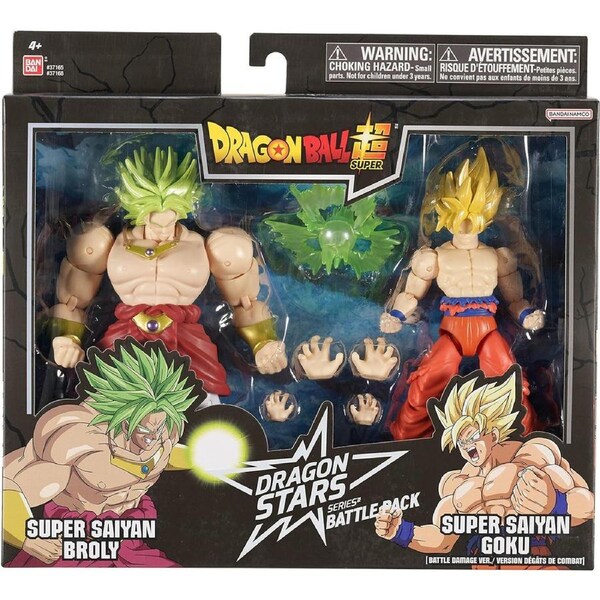 Dragon Ball Super Dragon Stars Super Saiyan Broly vs Super Saiyan Goku (Battle Damage) Action Figures Battle Pack