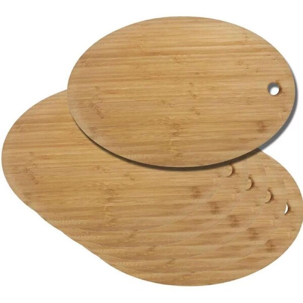 Core Bamboo Oval Pebble Cutting / Serving / Presentation Board Large - Pack of 6
