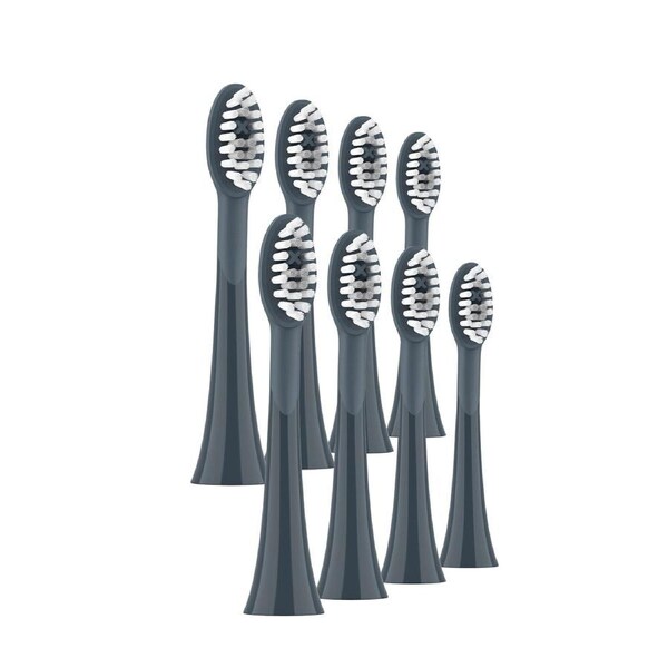 Ordo Sonic Brush Heads 8 Pack Bundle - Charcoal Grey & Stone