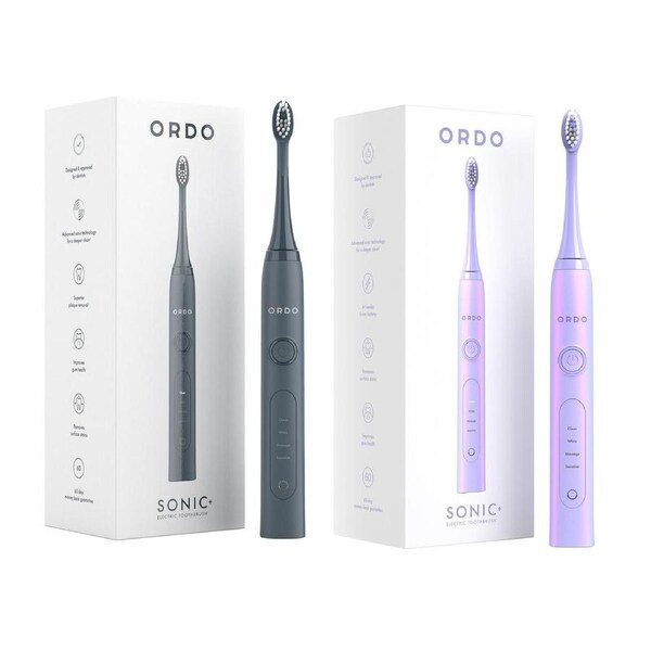 Ordo Sonic+ Electric Toothbrush Duo Bundle - Charcoal Grey & Pearl Violet