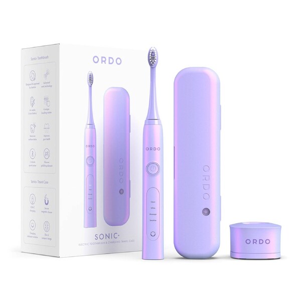 Ordo Sonic+ Toothbrush & Charging Travel Case Bundle - Pearl Violet