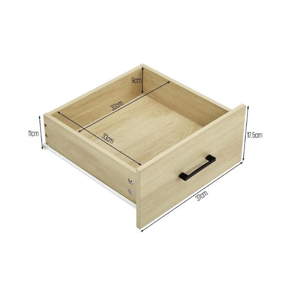 Griffin Bedside Unit Side Table 2 Drawers Oak