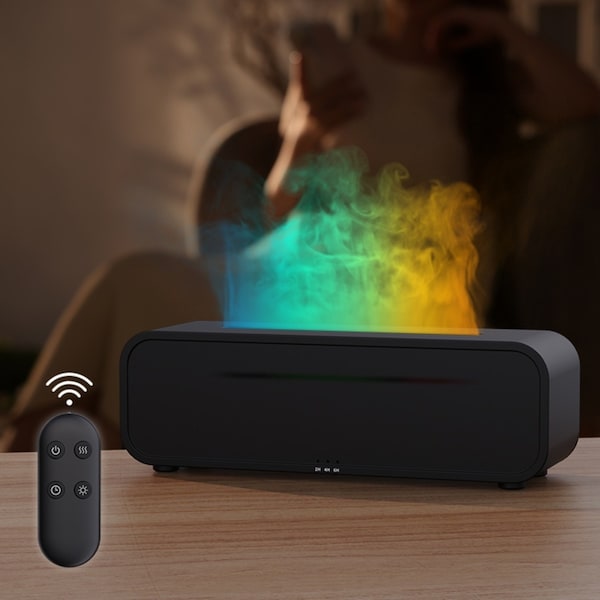 ACA 7 Colours Aromatherapy Diffuser LED Ultrasonic Air Humidifier Purifier Sound Rhythm Reactive Black