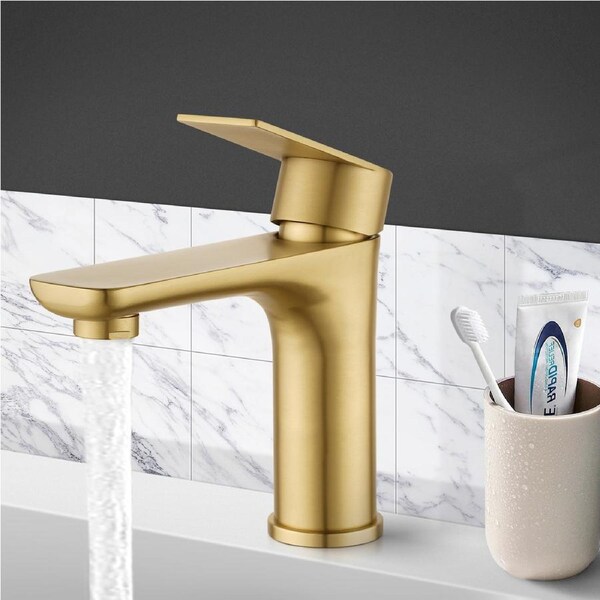 ACA Bathroom Vanity Basin Mixer Tap Laundry Sink Brushed Gold Faucet Stainless Steel