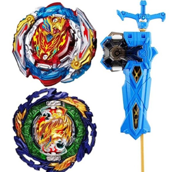 2pcs gyroscope with wire and ruler launcher suitable for Halloween Thanksgiving and Christmas gifts, game gifts-blue