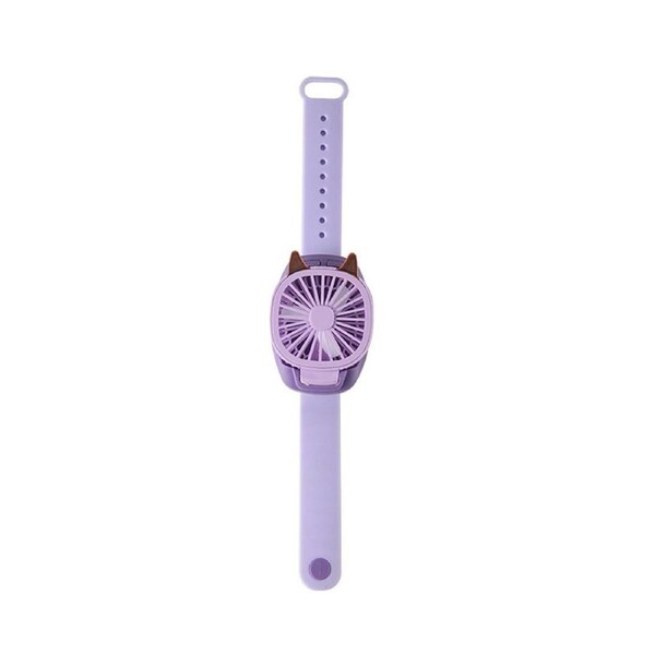 Handheld Folding Portable Wrist Fan, USB Charging Ultra-Quiet Third Gear Speed Electric Mini Watch Fan-Purple