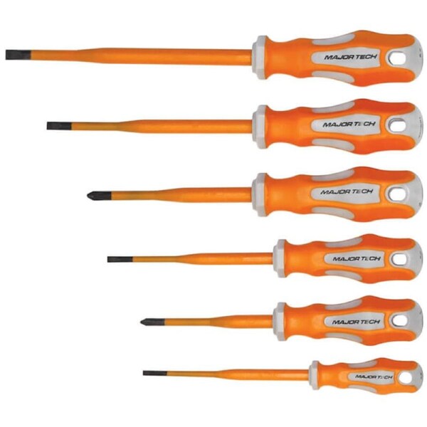 Major Tech 6 Piece 1000V Insulated Slimline Screwdriver Set