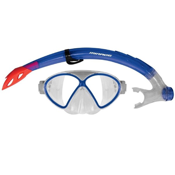 Mirage Comet Junior Kids Mask & Snorkel Set with Mesh Carry Bag (Blue)