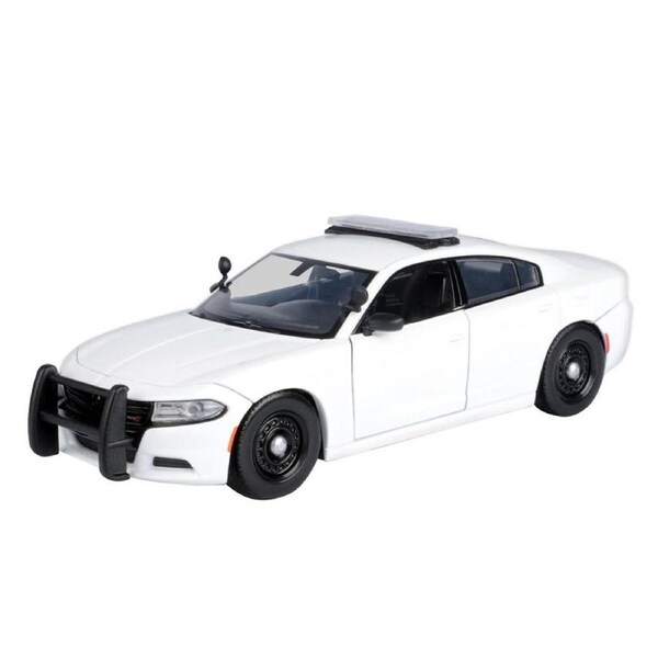 Motormax 1:24 Scale 2023 Dodge Charger Pursuit White Model Car