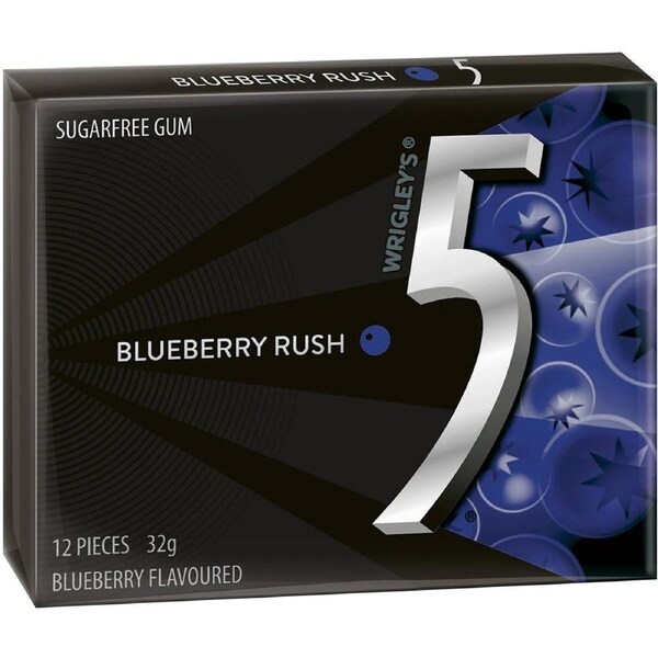 Wrigleys 5Gum Chewing Gum Blueberry Rush 12 Pieces X 12 Pack