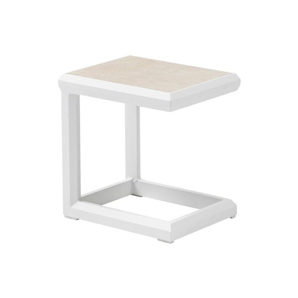 FurnitureOkay Mosman Aluminium Outdoor Side Table - White