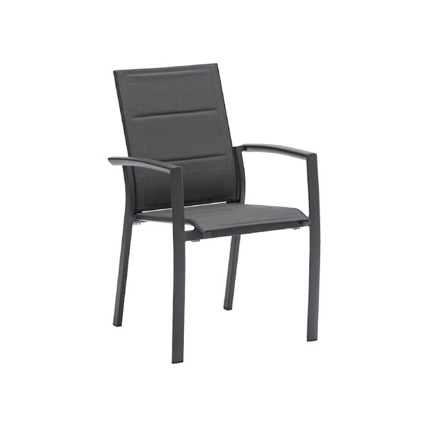 FurnitureOkay Marina Aluminium Outdoor Dining Chair - Charcoal