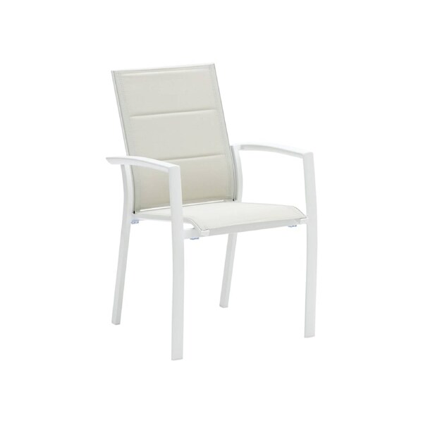 FurnitureOkay Marina Aluminium Outdoor Dining Chair - White