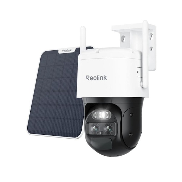 Reolink 4G LTE Dual-Lens Battery Security Camera with Pan Tilt Auto-Zoom Tracking, 4K Color Night Vision, TrackMix LTE + Solar Panel