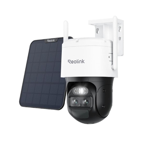 Reolink 4G LTE Dual-Lens Battery Security Camera with Pan Tilt Auto-Zoom Tracking, 4K Color Night Vision, TrackMix LTE + Solar Panel