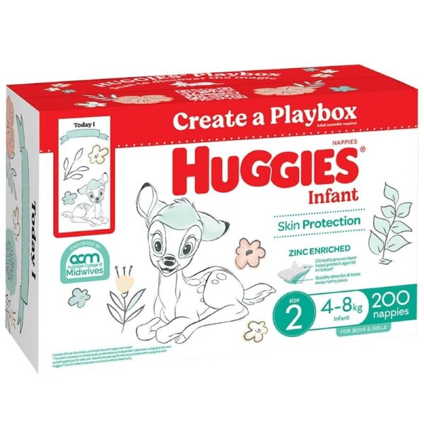 Huggies Unisex Ultimate Nappies Size 2 Infant with 200 Nappies