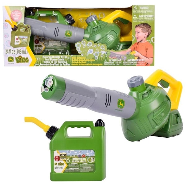 John Deere Kids Motorized Bubble N Fun Leaf Blower Combo