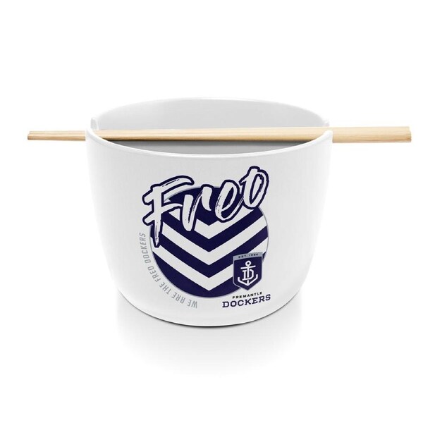 Fremantle Dockers Freo AFL Ceramic Noodle Bowl and Chopsticks