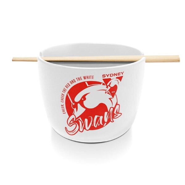 Sydney Swans AFL Ceramic Noodle Bowl and Chopsticks