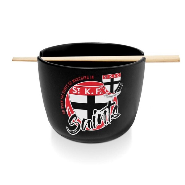St Kilda Saints AFL Ceramic Noodle Bowl and Chopsticks