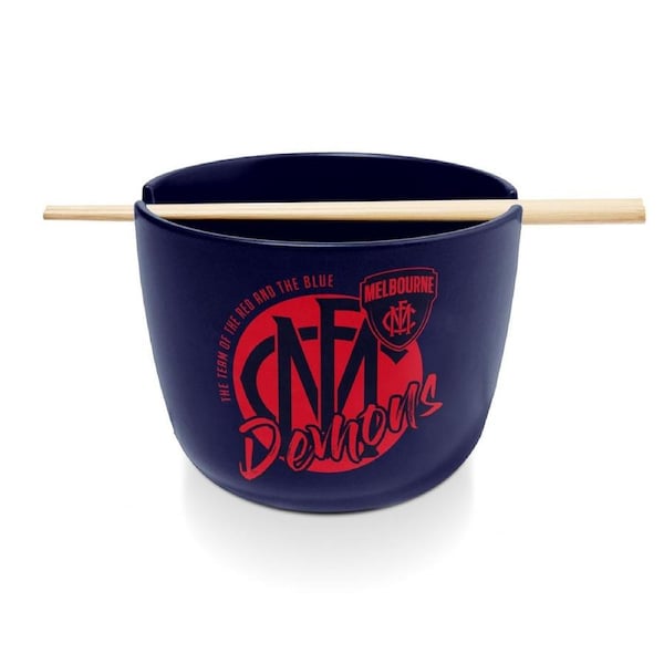 Melbourne Demons AFL Ceramic Noodle Bowl and Chopsticks