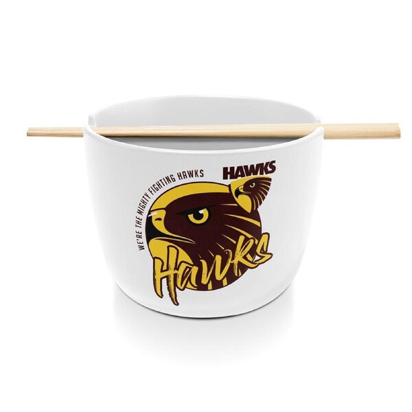Hawthorn Hawks AFL Ceramic Noodle Bowl and Chopsticks