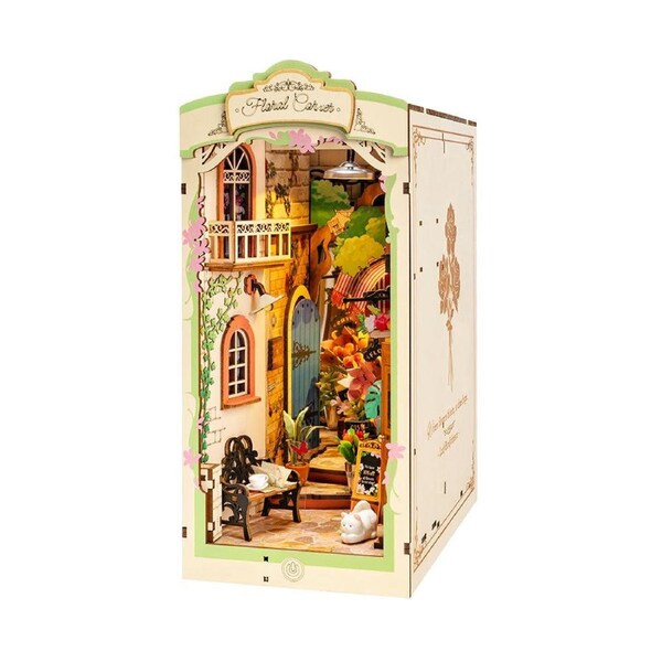 Robotime Rolife ROKR Floral Corner DIY Book Nook Shelf Insert Kit TGB09