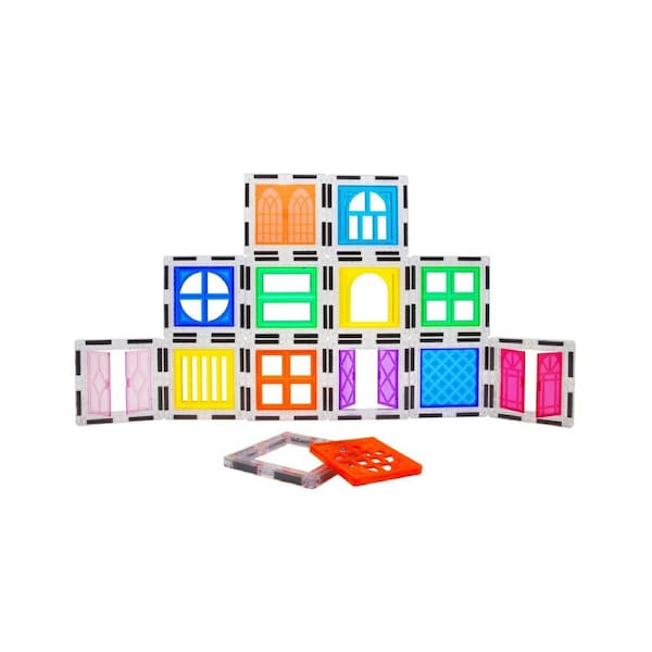 30pc Picasso Tiles Magnetic Tile Operable Door & Window Kids Toy Set 3y+