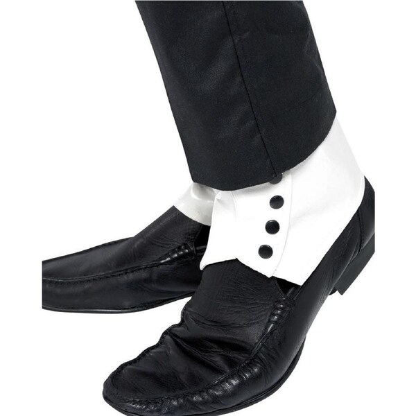 20s White Spats with Black Studs