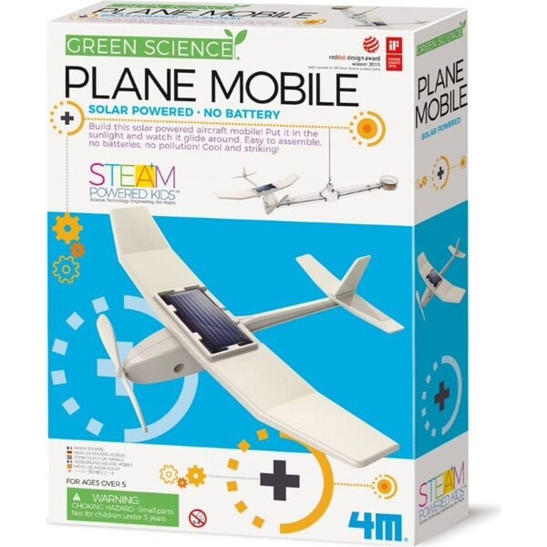4M Eco Engineering Solar Plane Mobile Kids/Children Educational Play Toy 8y+