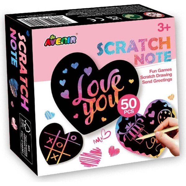 Avenir Scratch Kids/Childrens Notes Books Display x 12 Love & Square 3y+