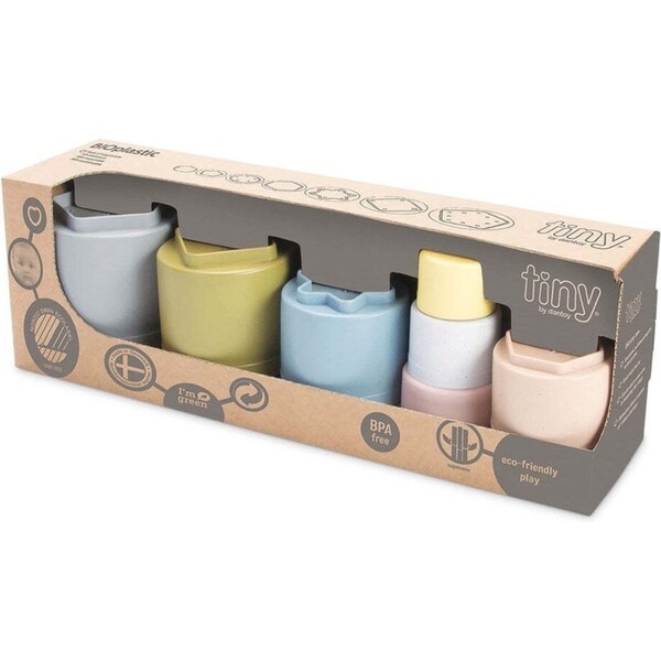 Dantoy Tiny BIOplastic Play Cups Kids Sensory Build/Stacking Toy Set 2y+