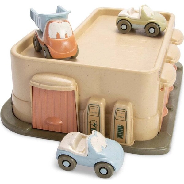 Dantoy BIOplastic Garage w/ 3x Cars Kids Indoor/Outdoor Toy Play Set 2y+