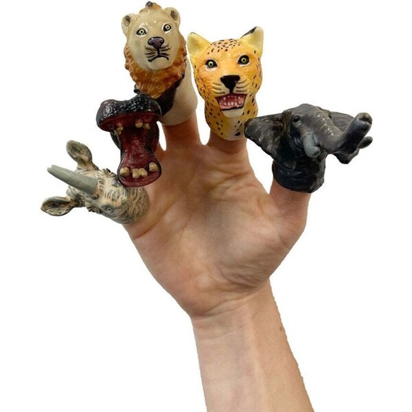 Johnco Finger Puppet Wild Animals Pretend Play Kids/Children Toy Assorted 3+