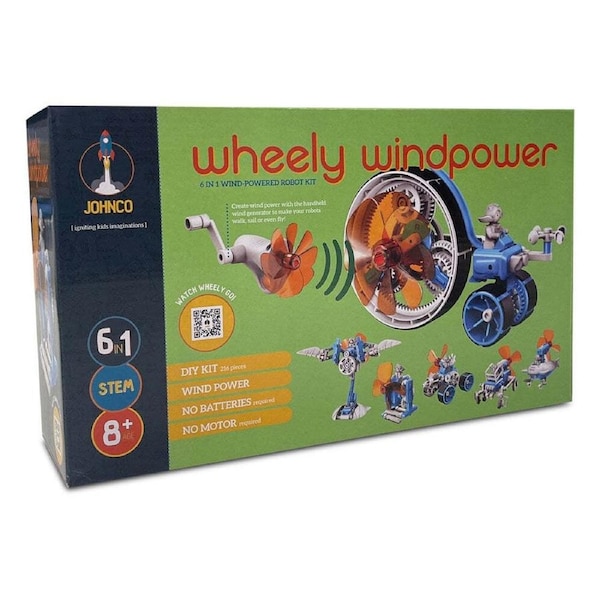 Johnco Wheely Windpower 6in1 Wind-Powered Robot Kids/Children Play Toy 8y+