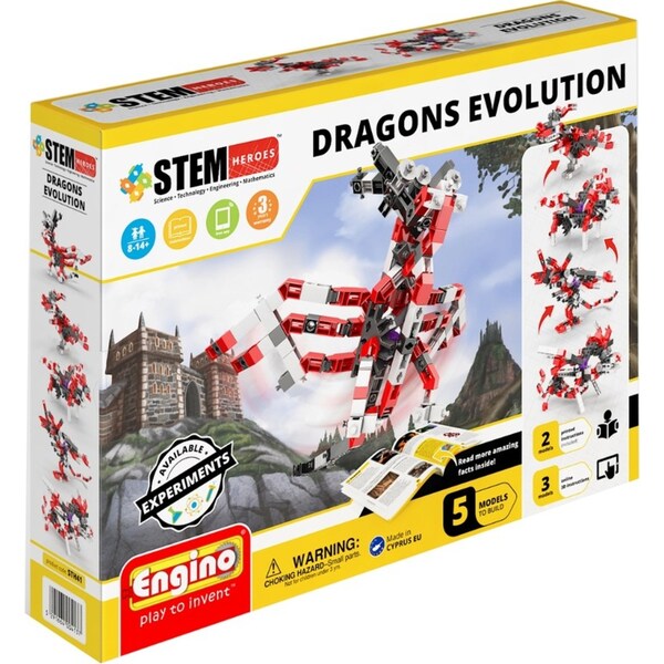 Engino Discovering STEM Dragons Evolution Kids/Children Building Toy Kit 8y+