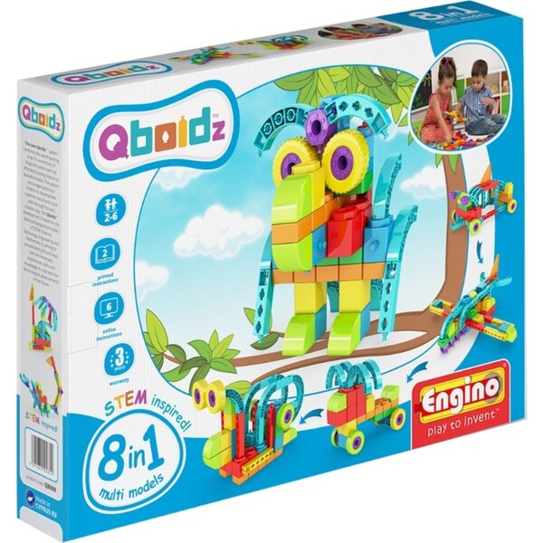 Engino Qboidz Owl 8-in-1 Models Kids Educational Building Blocks Play Toy 2+