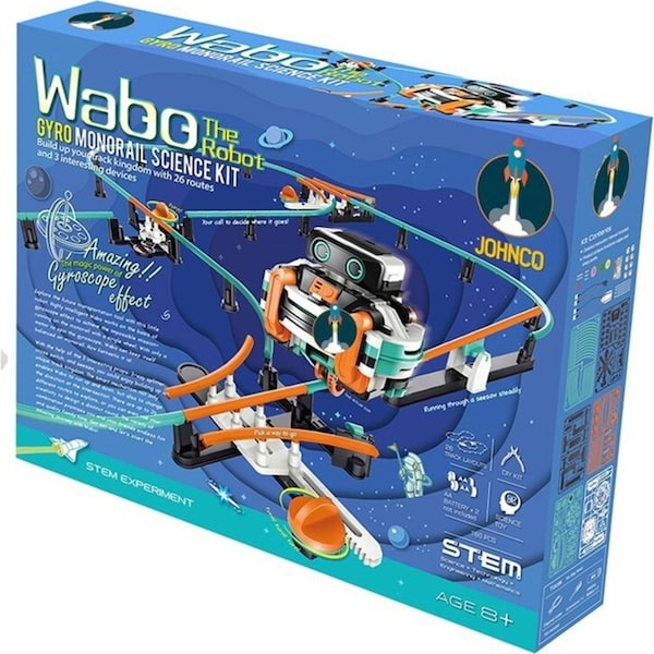 Johnco Wabo The Robot Gyro Monorail Science Kit Kids/Child Building Toy 8y+