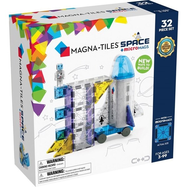 32pc Magna-Tiles Space + microMAGS Set Kids/Child Magnetic Building Toy 3y+