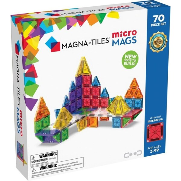 70pc Magna-Tiles microMAGS Set Kids/Children Magnetic Tiles Building Toy 3y+