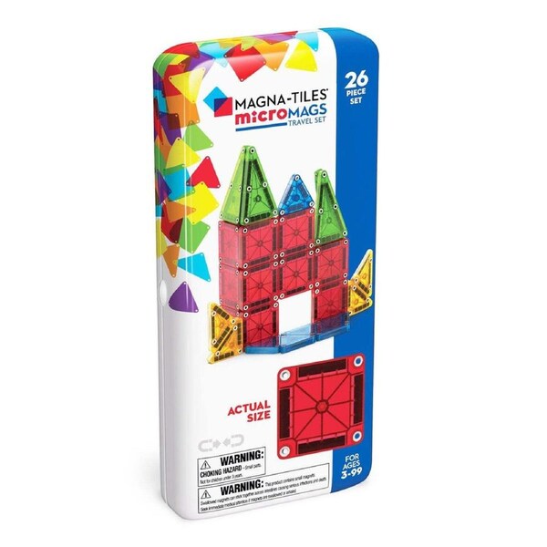 26pc Magna-Tiles microMAGS Travel Set Kids Magnetic Tiles Building Toy 3y+