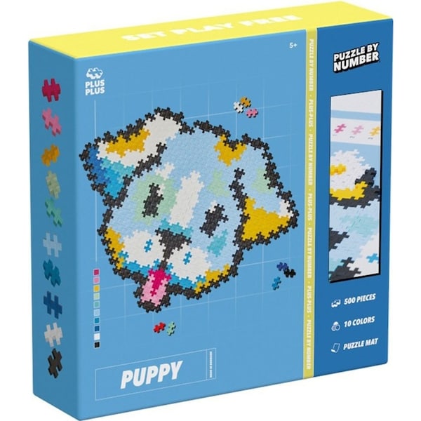 500pc Plus Plus 5x22cm Puzzle by Number Puppy Kids/Child Educational Toy 5y+